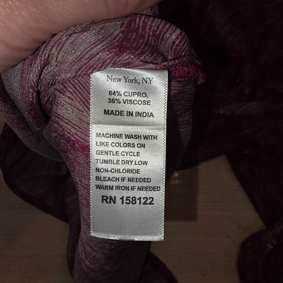 Scully Burgundy Artsy Tunic Top Women's Size S Long Sleeve Forest Fairy Western - Picture 9 of 9